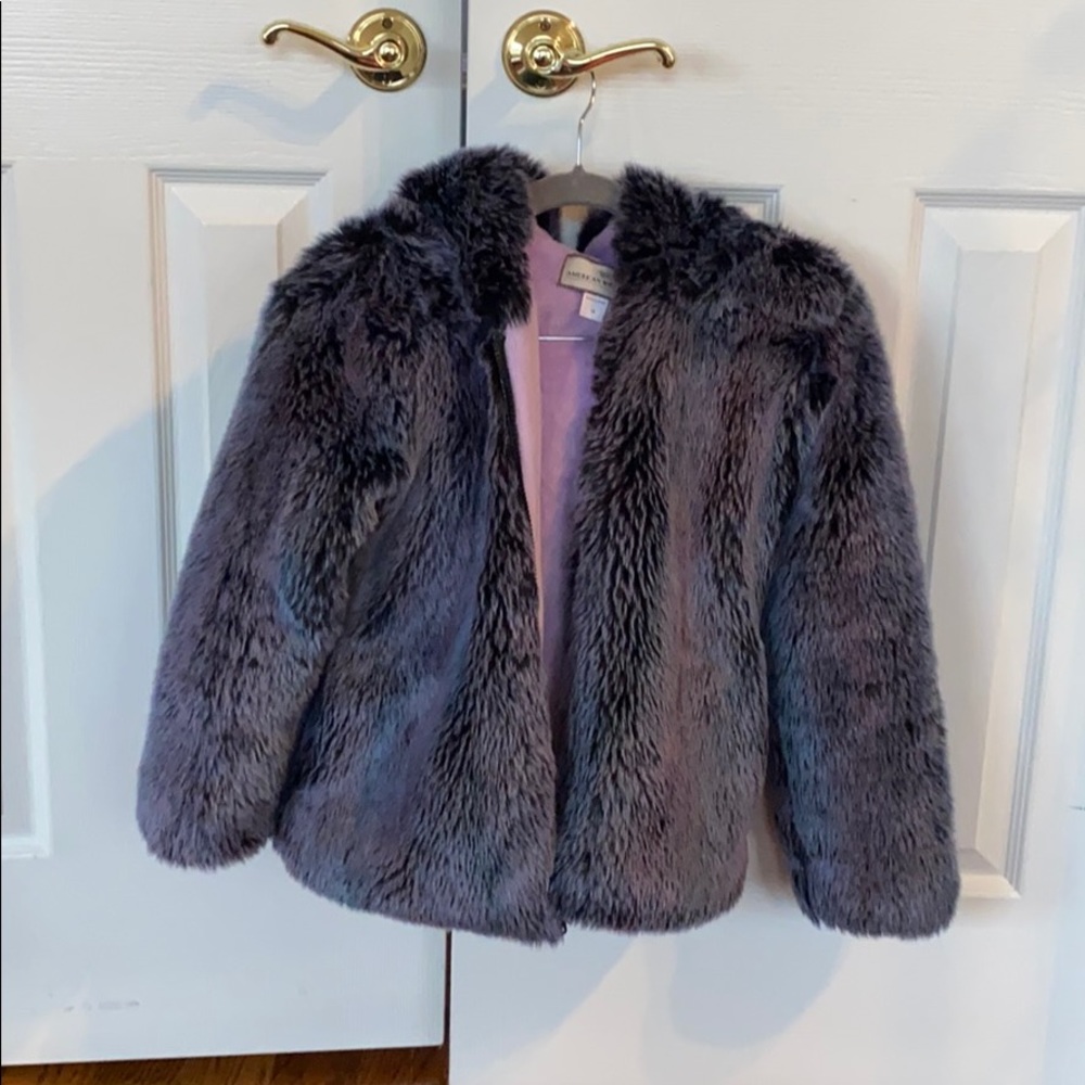 Girls size 10 American Widgeon faux fur coat